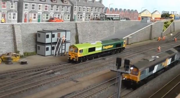 model trains on display