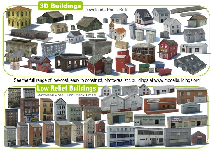 model railroad buildings 3D