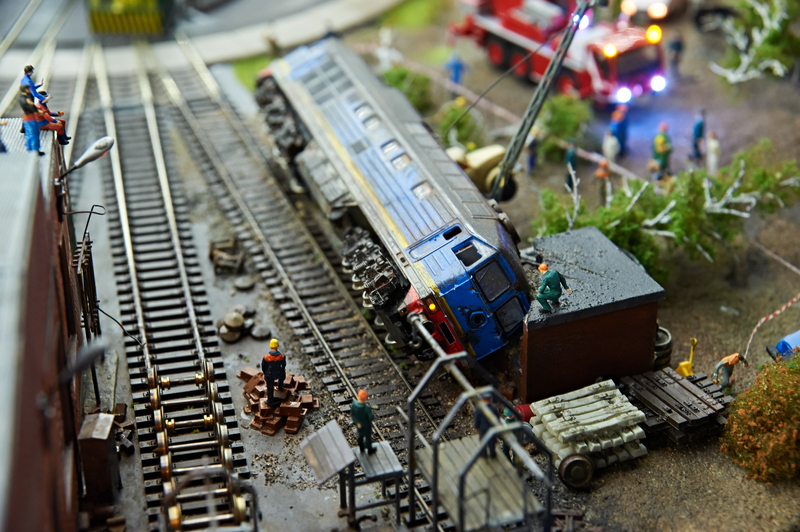 derailed train on model railways